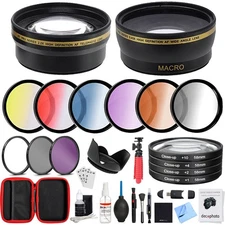 58mm Lens Accessory Kit - Includes Filter Sets, Case & Cleaning Kit by Deco Gear