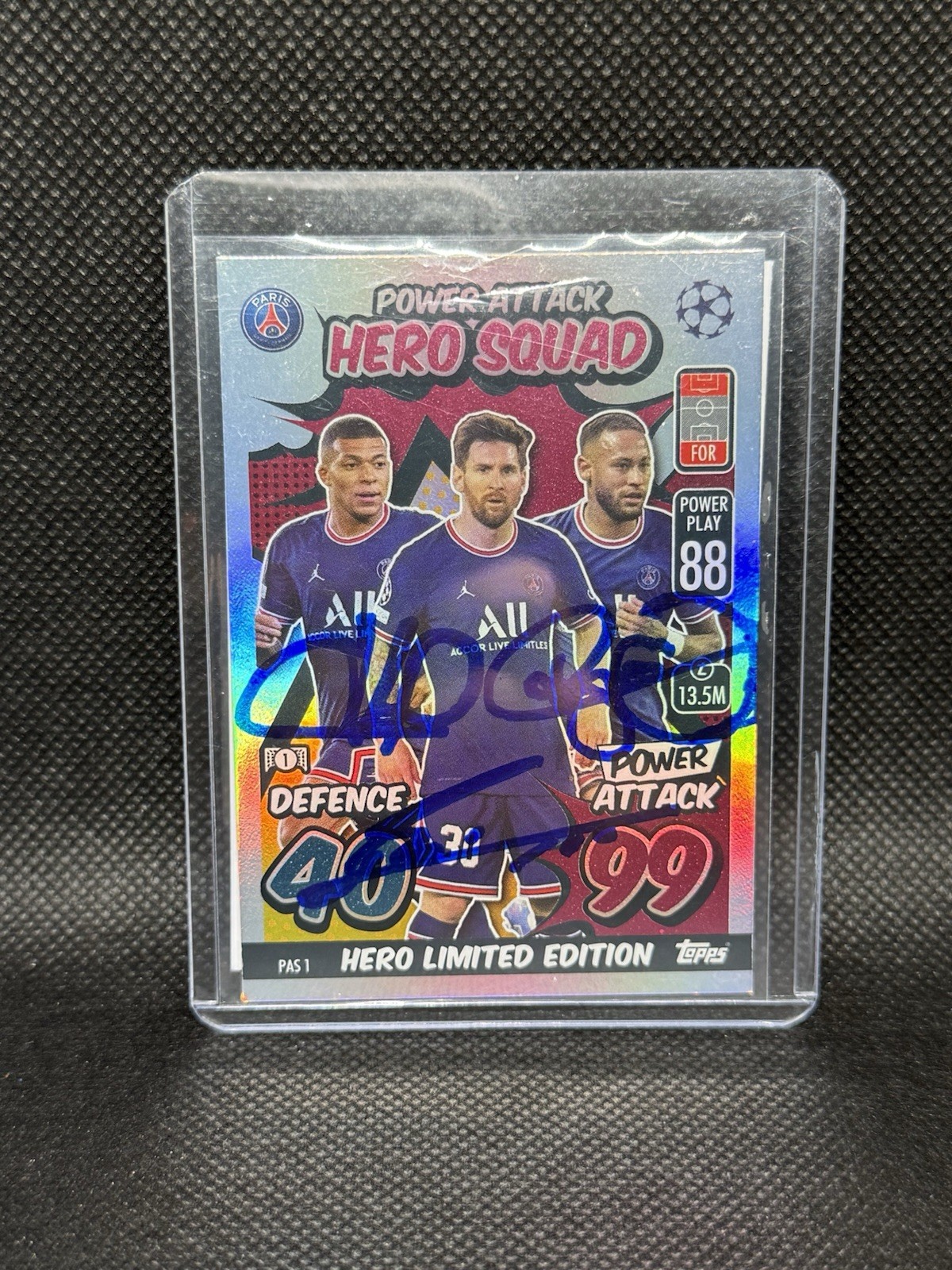 Lionel Messi, Neymar, Kylian Mbappe auto W/coa