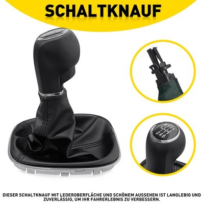 Schaltknauf Knauf Schaltsack Rahmen 6 Gang für Opel Corsa D E Schwarz Adam M13
