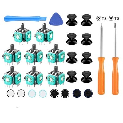 Xbox One Controller Analog Stick Replacement Kit with 8 Thumbsticks & Tools