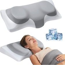 ABLEGRID Dual-Layer Memory Foam Cervical Neck Pillow,Contour Cooling Gel Support