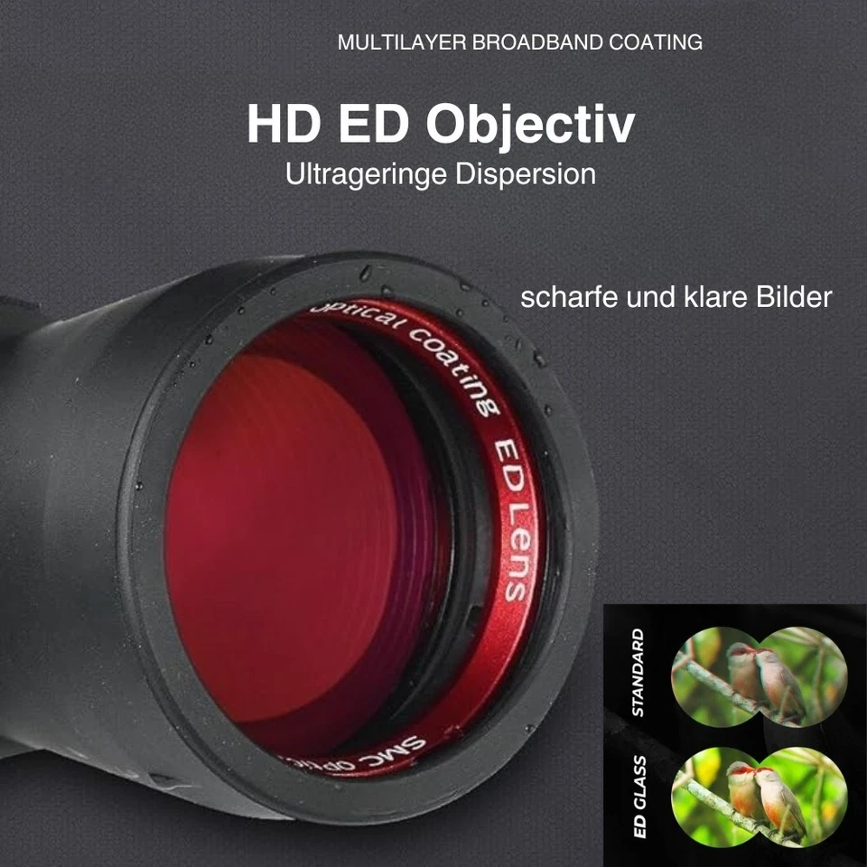 Binoculars 12x50 ED Fernglas Dach Wasserdicht Nebeldicht Stickstoffgefüllte Jagd - Bild 3 von 4