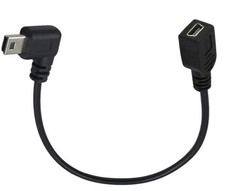 90 Degree Angle USB Micro B To Mini USB Female Adapter - Down Angled Extension Cable 26cm