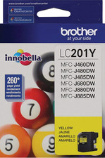 New Genuine Brother LC201 Yellow Ink Cartridges MFC-J480DW MFC-J485DW