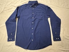 Chaps Boys Oxford Blue Button-Down Dress Shirt Stretch Size 18-20