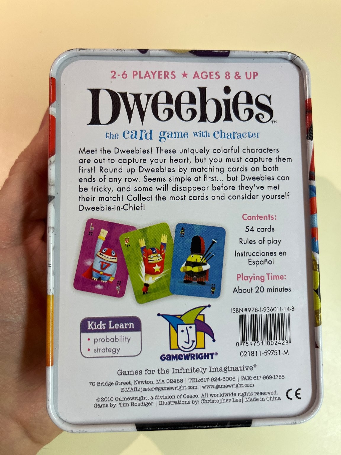 Dweebies Gamewright Card Game, 2-6 Players, Kids Learn Probability, READ
