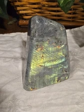 Carved Polished Labradorite Flash Colorful Free Form Bookend Display Decor