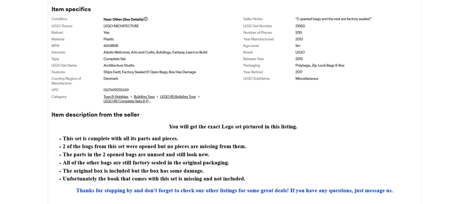 LEGO - 21050 - Studio - New / Open Box - Complete Set - Missing Book - Retired! - Image 2 of 4