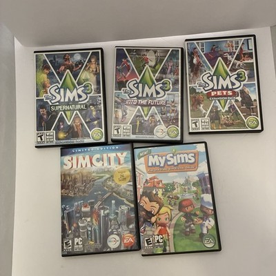THE SIMS 3 (PC Windows Mac, 2009) Lot of 5 Supernatural, Into The Future, Pets +