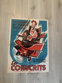 Ancienne Affiche De Cinéma LES CONSCRITS ( Laurel Et Hardy )