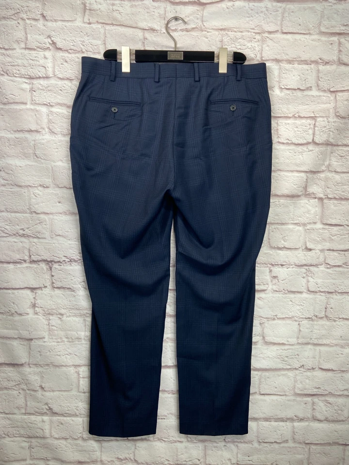 RALPH LAUREN Mens Navy Blue GLEN CHECK STRETCH Business Dress Pants/Slacks 38x30 - Image 4 of 4