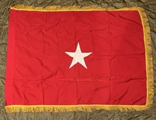 US Army 1 Star Brigadier General Flag - Rayon w Gold Fringe - Vietnam Era