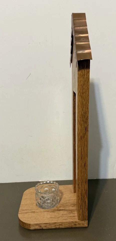 Vintage Rustic Handmade Wooden Wall Mirror w/ Candle Shelf Approx 15.5” x 5.5” - Image 4 of 4