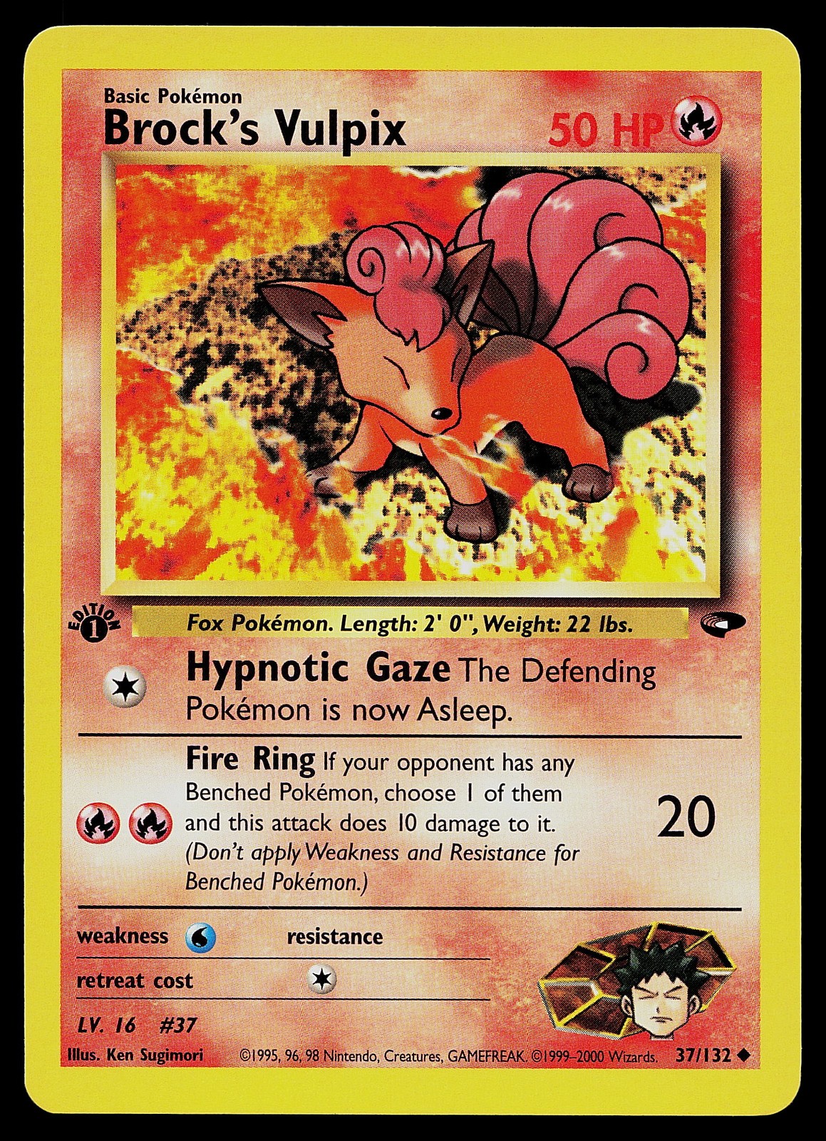 Pokemon Card - Brock's Vulpix Gym Challenge 37/132 Uncommon 1st Edition