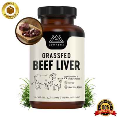 Lonvera Grass Fed Beef Liver Capsules for Women and Men - 120 Capsules BRAND NEW