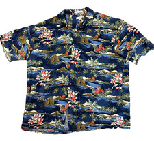 VTG Pierre Cardin Mens Hawaiian Shirt XL Floral Button Up Short Sleeve Tropical