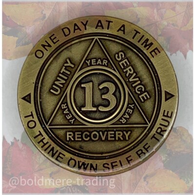 10 Year Alcoholics Anonymous Medallion Pink Gold Plated AA Sobriety Chip Coin - Foto 5