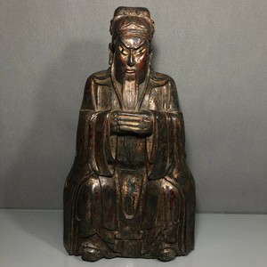 A Rare and LARGE Chinese Antique Ming Gilt Lacquered Bronze Seated Buddha Statue