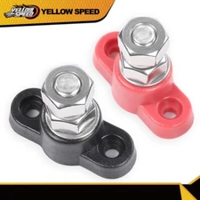 Red & Black Junction Block Power Post Set Insulated Terminal Stud 3/8" New