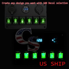 6 Gang Green Led Car Marine Boat Caravan Waterproof Black Rocker Switch Panel 6 Gang Green Led Car Marine Boat Caravan Waterproof Black Rocker Switch Panel