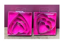 LOT OF 2 THREE PIECE METAL HEART SHAPED COOKI...