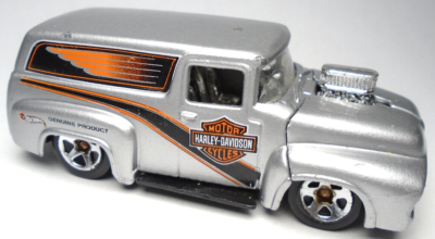 1999 HOT WHEELS '56 FORD PANEL HARLEY DAVIDSON SILVER 1:64 DIECAST
