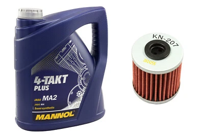 10W40 Aceite Kit 4 Litro Filtro de KN207 para Kawasaki KX 250 Suzuki Rmx Rm-Z - Imagen 1 de 4