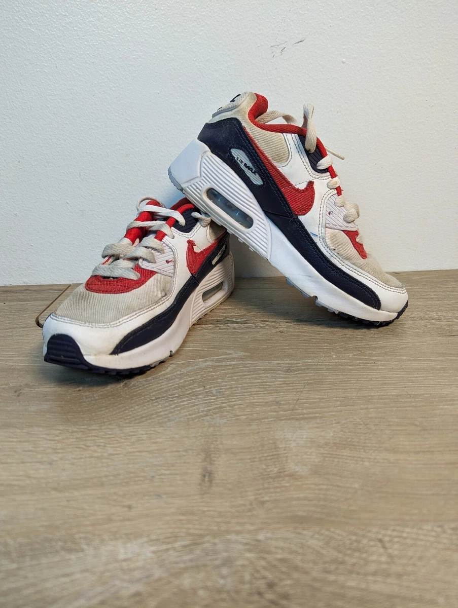 Nike Boys Air Max 90 DJ5178 100 White Running Shoes Sneakers Size 1.5 y