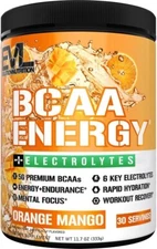 EVL BCAA Energy + Electrolytes Orange Mango 30srv - Preworkout, Muscle Recovery