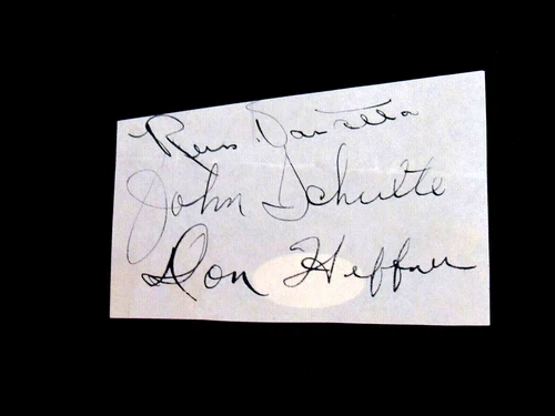 RUSS VAN ATTA DON HEFFNER JOHN SCHULTE YANKEES SIGNED AUTO VINTAGE 1930 CUT JSA - product listing photo