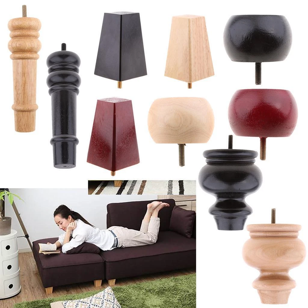Unfinished Solid Wood Sofa Table Couch Furniture Legs Cabinet