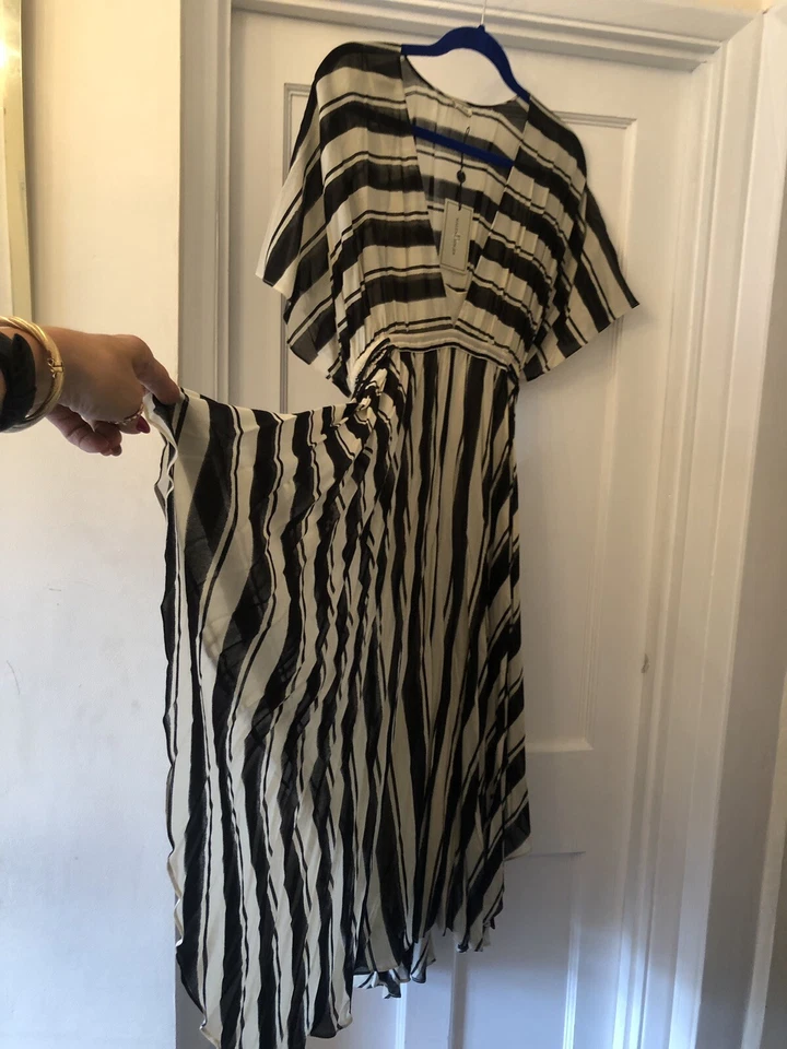 New By Malene Birger Multi Coloured Floral 100% Silk Midi Summer Dress,40/14 - Image 4 of 4