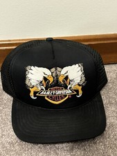 Harley Davidson Motorcycle Double Eagle Cap Vintage Rare Nice Shape!