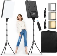 2-Pack 24'' LED Video Light Kit,  2800-7500K Dimmable Photography Lighting with