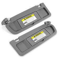 Driver & Passenger Dark Gray Sun Visor PAIR For 2006-2011 Honda Civic Visor Set