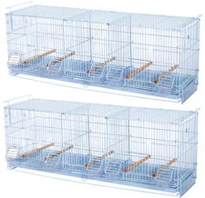 TWO of X-LARGE TRIPLE Breeding Flight Bird Cages Double Center Divider Nest Door
