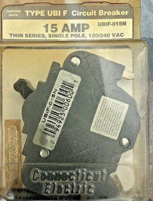 Connecticut Electric 15AMP UBIF-015N Thin 1-Pole Federal Pacific Circuit Breaker