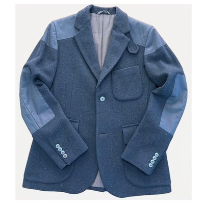 Nigel Cabourn Mallory Tweed Jacket Dark Navy Wool Size L 48 Japan F/S