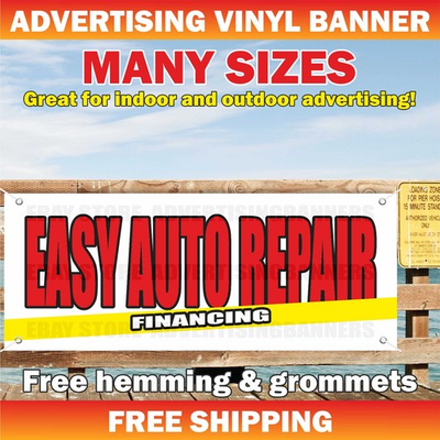 #ad EASY AUTO REPAIR FINANCING Advertising Banner Vinyl Mesh Sign Service Cash $292.46