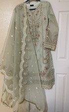 Pakistani Desi designer shalwar kameez preowned Size 19in S for Eid or Wedding