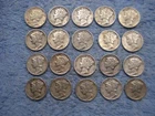 20 SILVER MERCURY DIMES WITH DATES     LOT #33