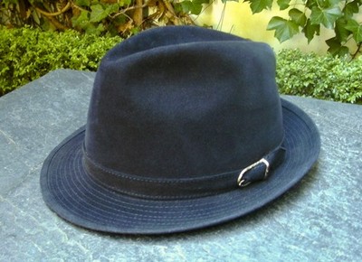 Neu: MAYSER    ''Trilby'' Herrenhut Kaninchenfilz Gr.59 nachtblau NP: 280 