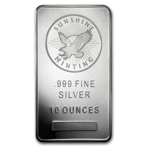10 oz Silver Bar - Sunshine (V2) - .999 Fine Silver Bar