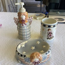Debbie Mumm "Heaven-Sent" Soap Dish Toothbrush Holder Lotion Dispenser