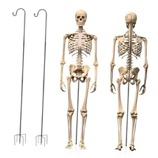 2 Sets Skeleton Stand Pose Stay Metal Stand for 6.56 ft Tall Skeletons Black