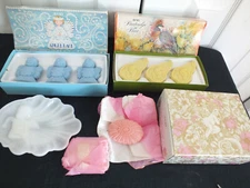 3 NOS Avon Christmas SOAP 1 hEAVENLY DISH ANGEL Face Partridge 3oz vtg 1970s NIB