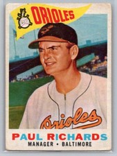 1960 Topps Paul Richards Baltimore Orioles #224