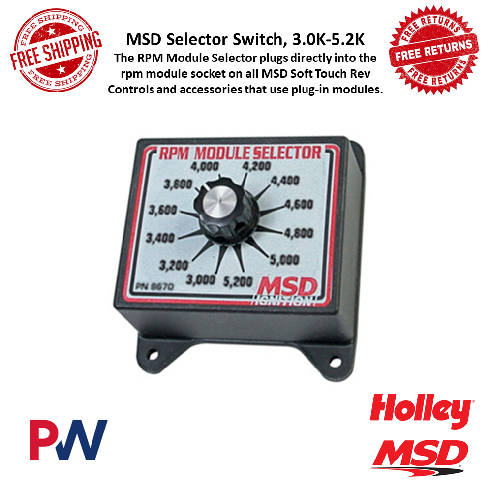 MSD RPM Module Selector Switch Range From 3.0K to 5.2K in 200