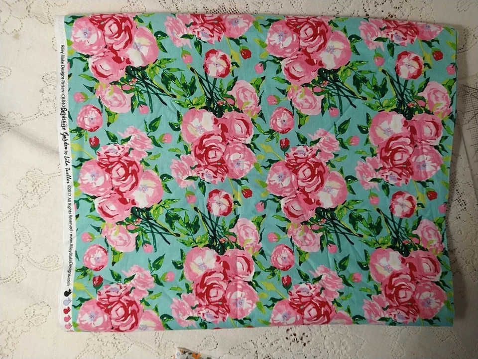 Difícil de Encontrar Riley Blake Berkshire Gardens Floral C6840 por Lila Tuller Tela de Algodón 14" Foto 2 de 4