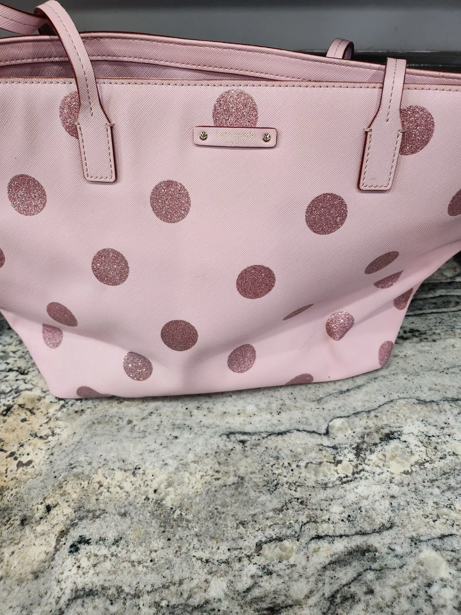 Kate spade hani haven lane pink glitter tote bag sale